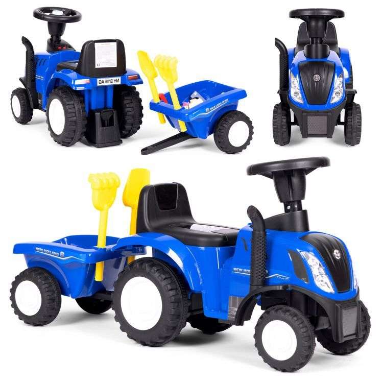 TRAKTOR SA PRIKOLICOM BLUE ECOTOYS