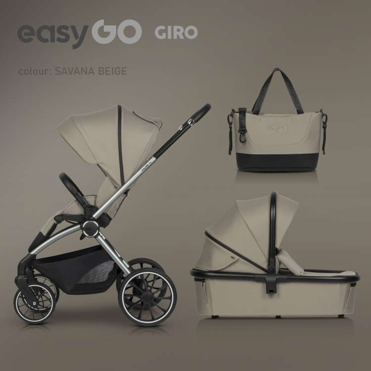 EUROCART EASY GO GIRO 2U1 KOLICA ZA BEBE SAVANA BEIGE