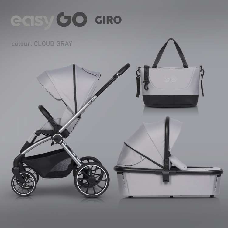 EUROCART EASY GO GIRO 2U1 KOLICA ZA BEBE CLOUDY GREY